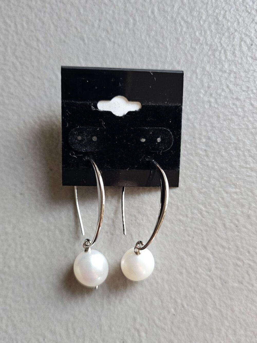 Honora Pearl Earrings Drop Dangle White Sterling Silver Modern French Wire Hook